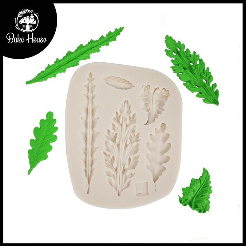 Leaves Shapes Silicone Fondant Cake Border Mold 5 Cavity