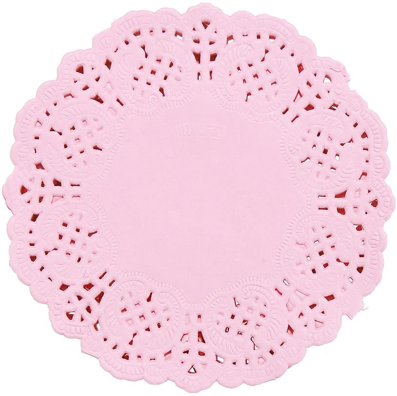 Light Pink Round Shape Doilies Paper 24Pcs Pack 11CM