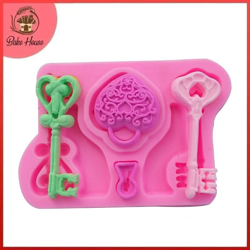 Lock & Keys Silicone Fondant Cake Mold