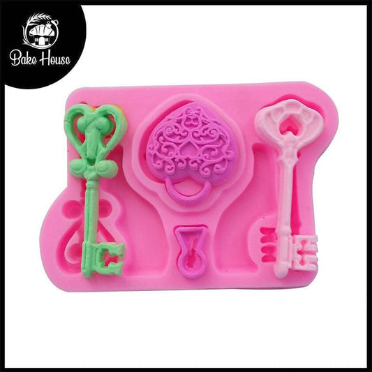 Lock & Keys Silicone Fondant Cake Mold