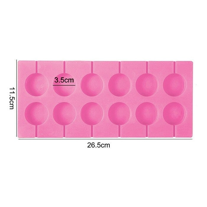 Lollipop Mold Round Silicone 12 Cavity