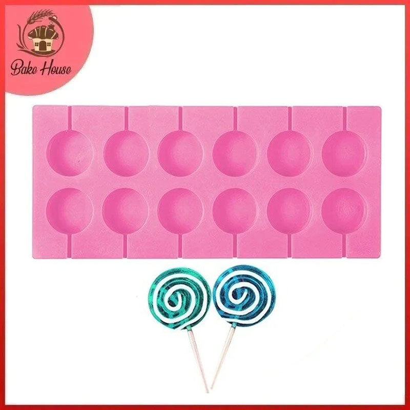 Lollipop Mold Round Silicone 12 Cavity