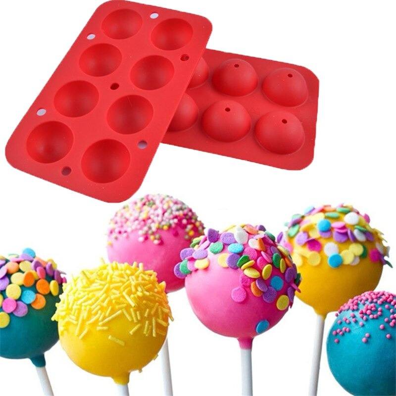 Lollipop Mold Silicone 8 Cavity 2Pcs Set With Sticks