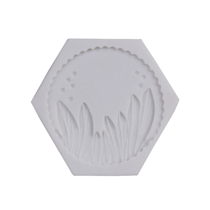 Long Thin Leaves in Round Shape Border Silicone Fondant Mold