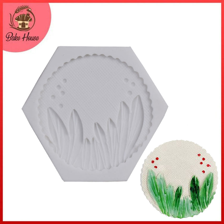 Long Thin Leaves in Round Shape Border Silicone Fondant Mold