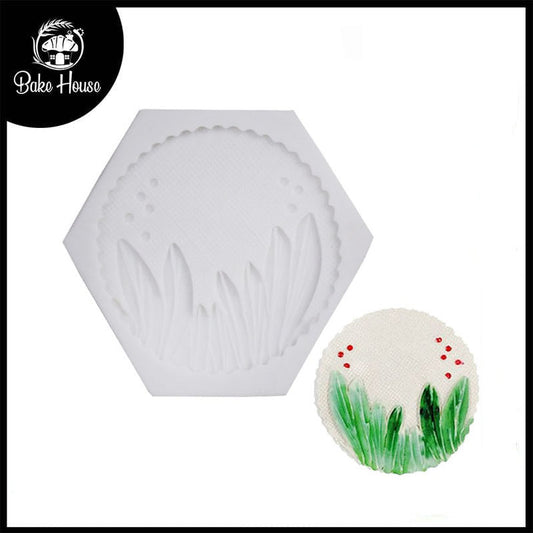 Long Thin Leaves in Round Shape Border Silicone Fondant Mold