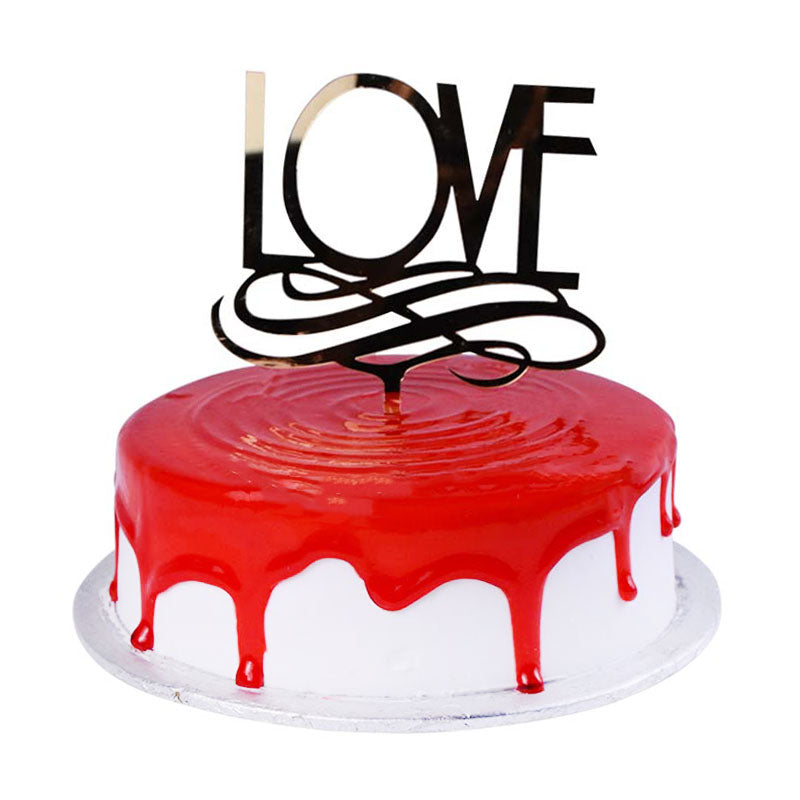 Love Cake Topper (Design 2) Golden