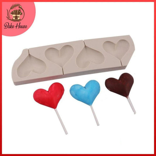 Love Heart Shape Fondant & Chocolate Mold 4 Cavity