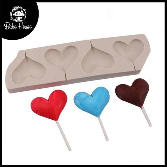 Love Heart Shape Fondant & Chocolate Mold 4 Cavity