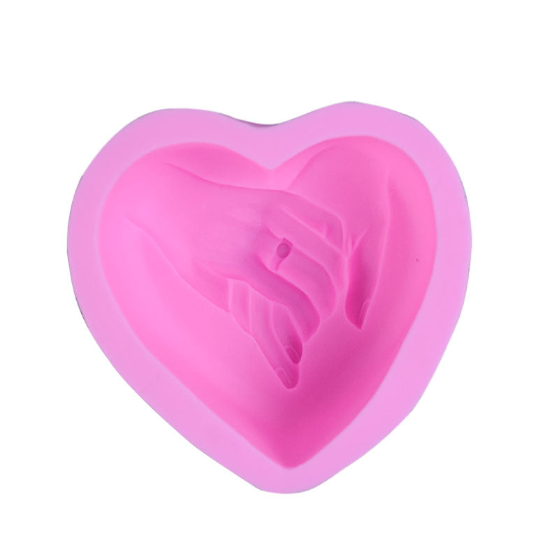 Love Heart With Hands Silicone Fondant Mold