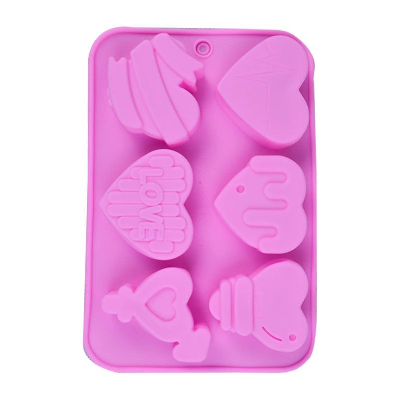 Love Theme Silicone Soap & Baking Mold 6 Cavity