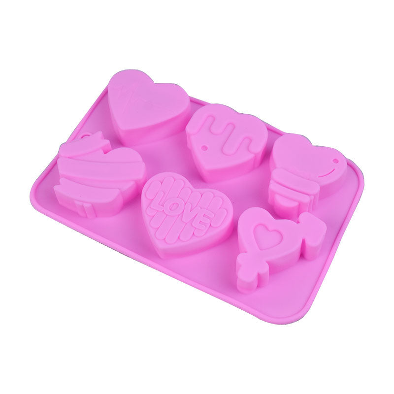 Love Theme Silicone Soap & Baking Mold 6 Cavity