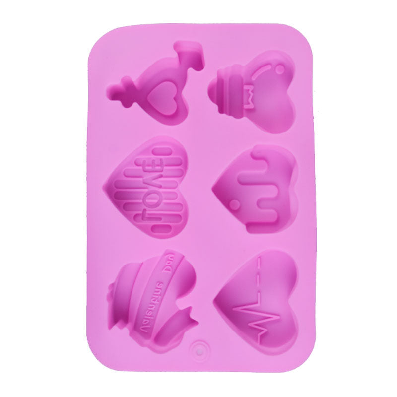 Love Theme Silicone Soap & Baking Mold 6 Cavity