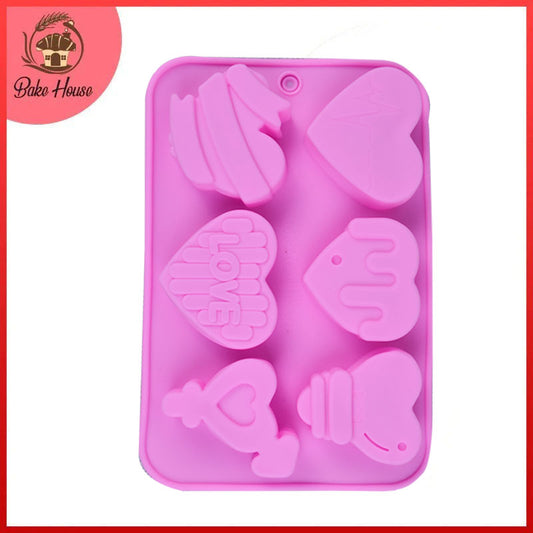 Love Theme Silicone Soap & Baking Mold 6 Cavity