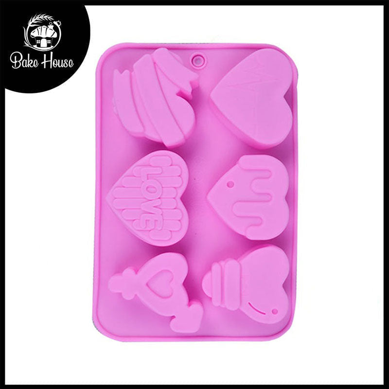 Love Theme Silicone Soap & Baking Mold 6 Cavity