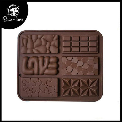 Love & Multi Designs Mini Chocolate Bars Silicone Mold 6 Cavity