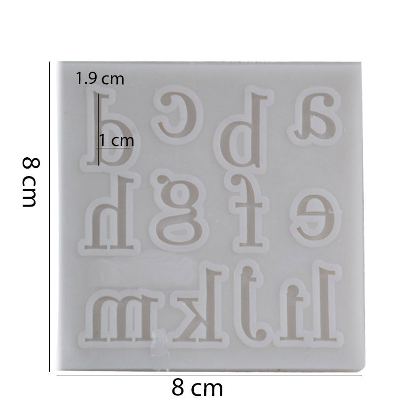 Lowercase Alphabets (A to M) Letters Silicone Fondant Mold 13 Cavity