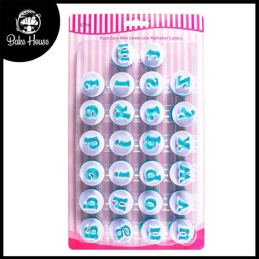 Lowercase Alphabets Fondant Plunger Cutter 26Pcs Set Plastic