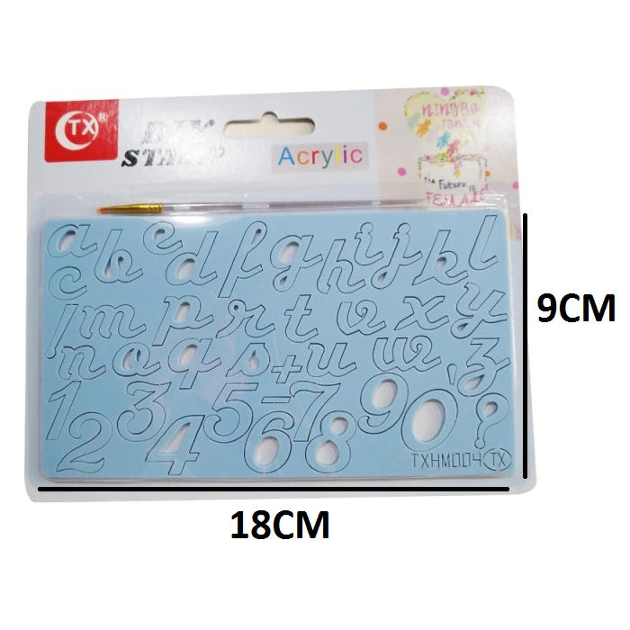 Lowercase Alphabets Numbers & Symbols Fondant Stamp With Brush