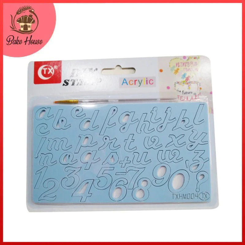 Lowercase Alphabets Numbers & Symbols Fondant Stamp With Brush