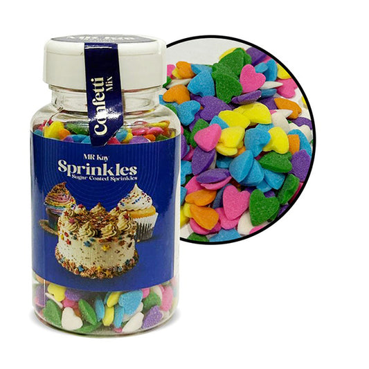 MR Kay Confetti Heart Mix Sprinkles – Colorful Hearts – 90g Jar