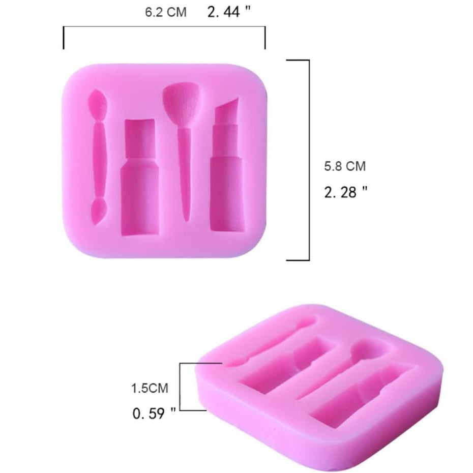 Makeup Fondant Silicone Mold 4 Cavity