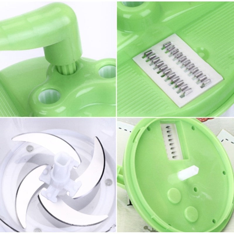 Manual Vegetable Chopper with Julienne & Slicer Blades