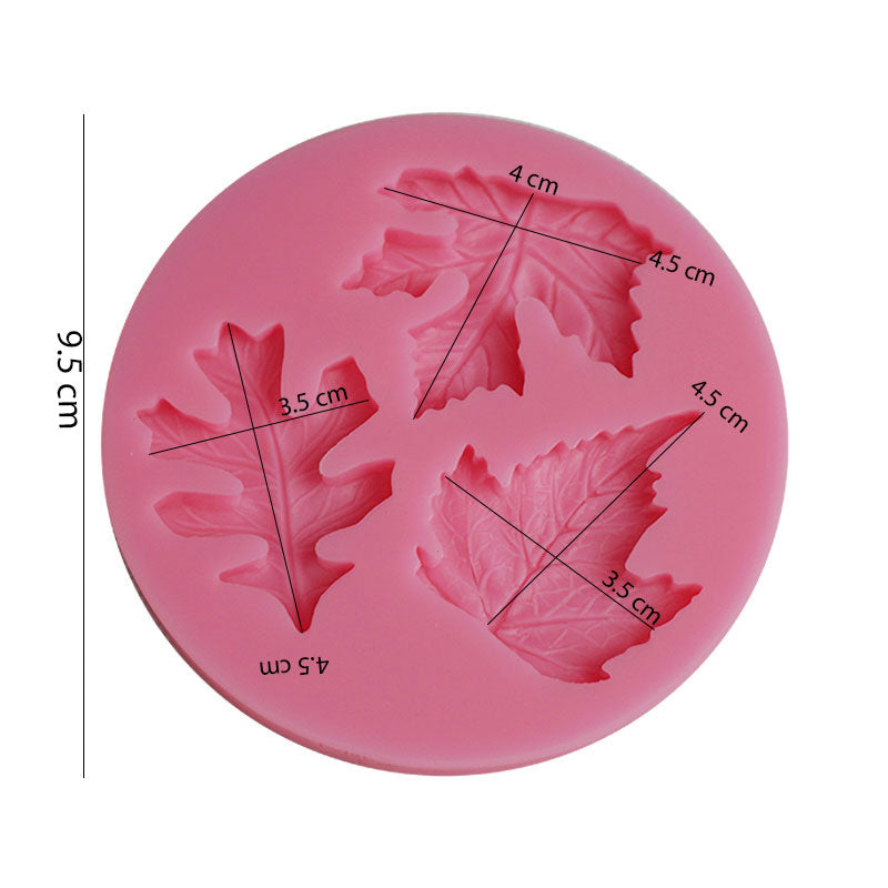 Maple Leaves Silicone Fondant Mold 3 Cavity