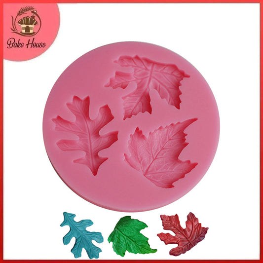 Maple Leaves Silicone Fondant Mold 3 Cavity