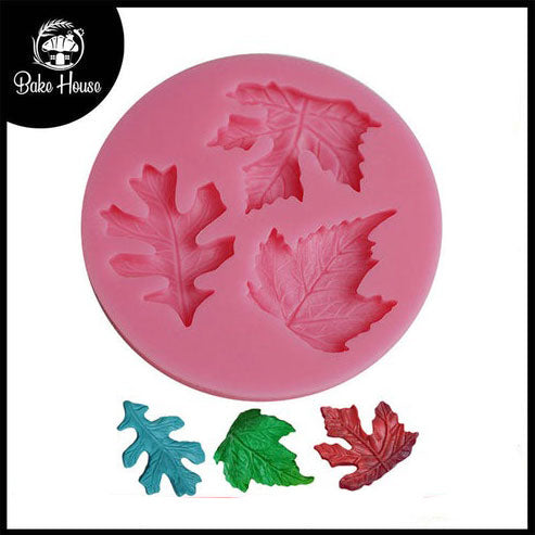 Maple Leaves Silicone Fondant Mold 3 Cavity