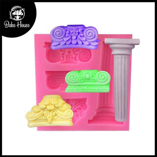 Marble Pillar 4 Cavity Silicone Mold