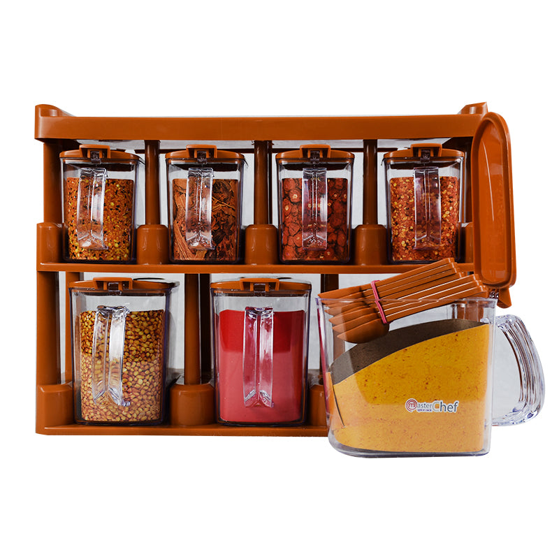 Master Chef Spice Rack 7 Jars Set