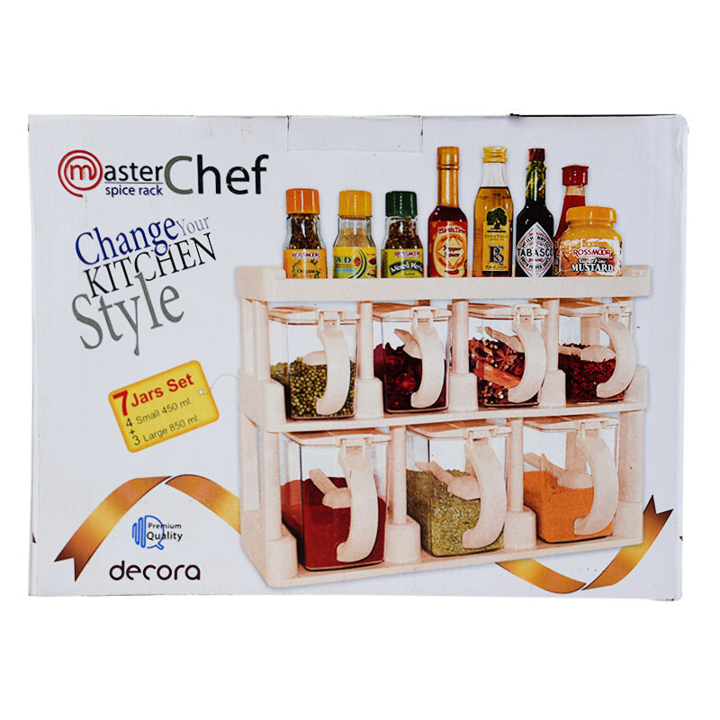 Master Chef Spice Rack 7 Jars Set