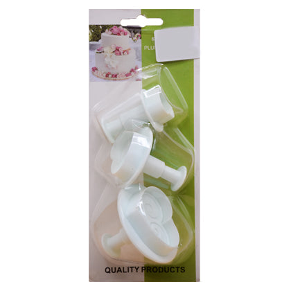 Mastic Heart Fondant Plunger Cutter 3Pcs Set Plastic