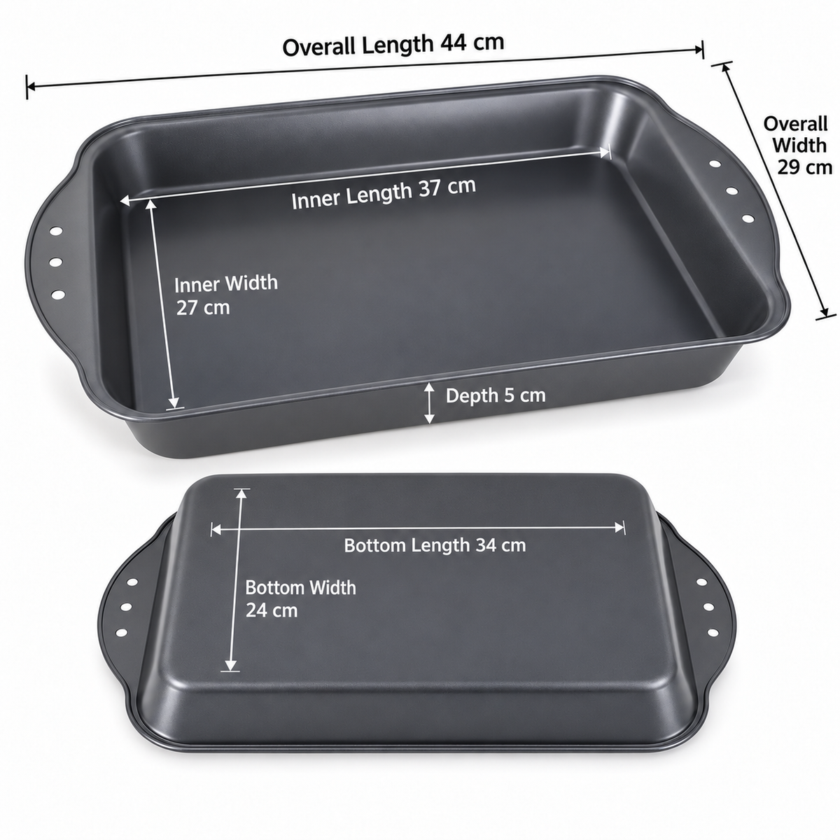 Non-Stick Deep Rectangle Tray 37 x 27cm