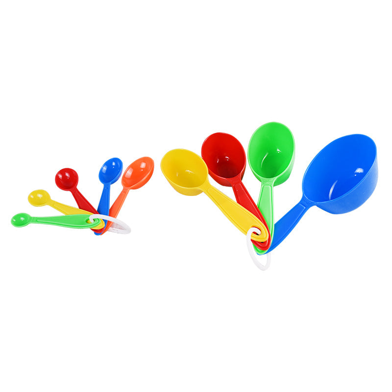 Measuring Cups & Spoons Colorful 9Pcs Set Plastic