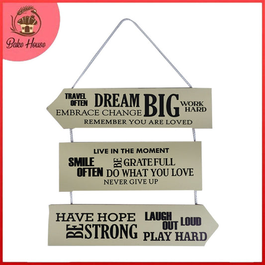 'Dream Big Work Hard..' Motivational Quotes Wooden Wall Hanging Decor