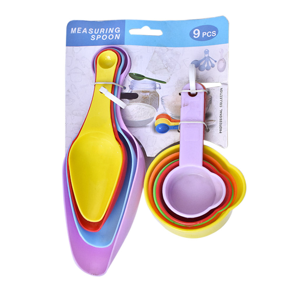 Measuring Spoon 9Pcs Set Plastic Colorful