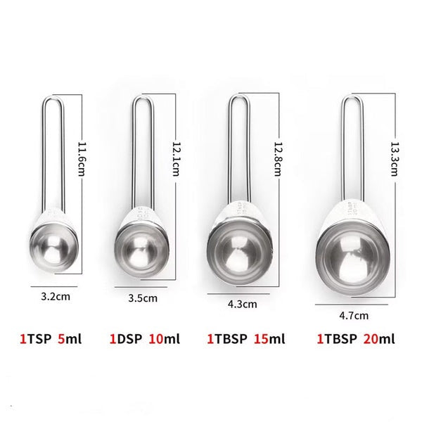 Stainless Steel Measuring Spoon 4Pcs Set