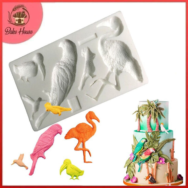 Medium Flamingo Parrot Silicone Fondant & Chocolate Mold