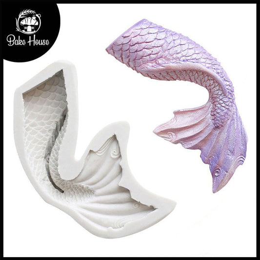 Mermaid Fish Curved Tail Silicone Fondant & Chocolate Mold Medium