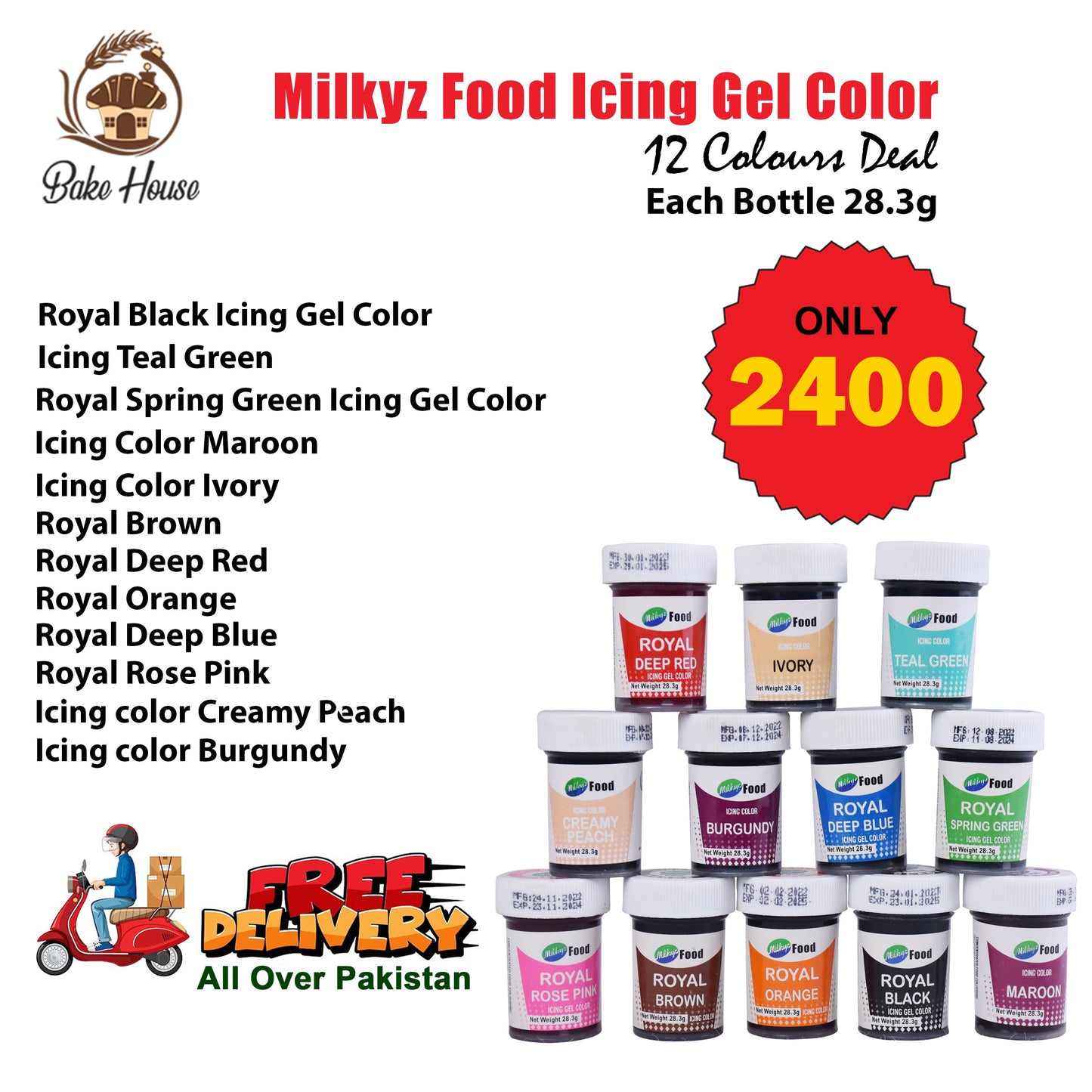 Milkyz Food 12 Gel Color Deal Free Delivery All Pakistan