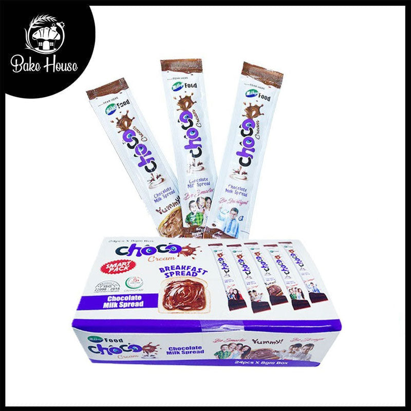 Milkyz Food Choco Cream Chocolate Milk Spread 8g Sachet 24 Pcs Box