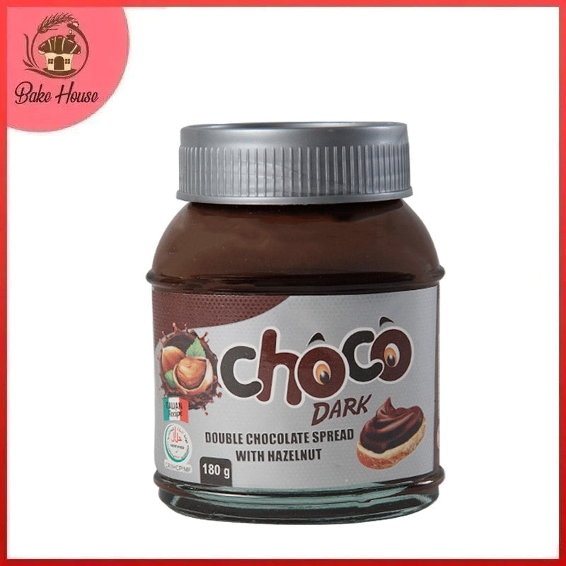Milkyz Food Choco Dark Double Chocolate Spread With Hazelnut 180g Jar Bottle