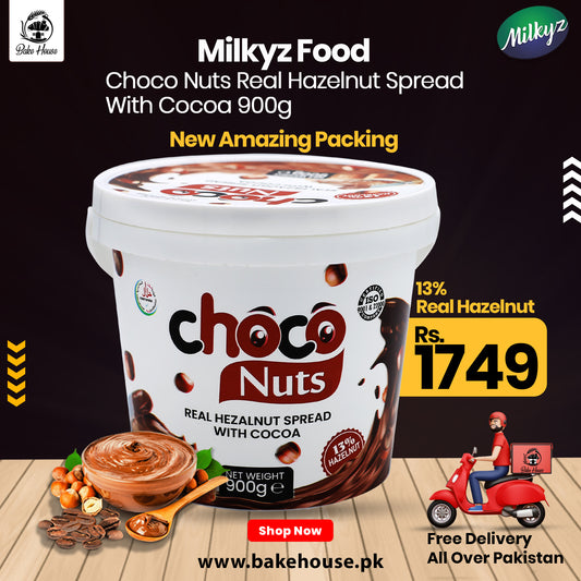 Milkyz Food Choco Nuts Real 13% Hazelnut Spread With Cocoa 900g Free Delivery All Over Pakistan