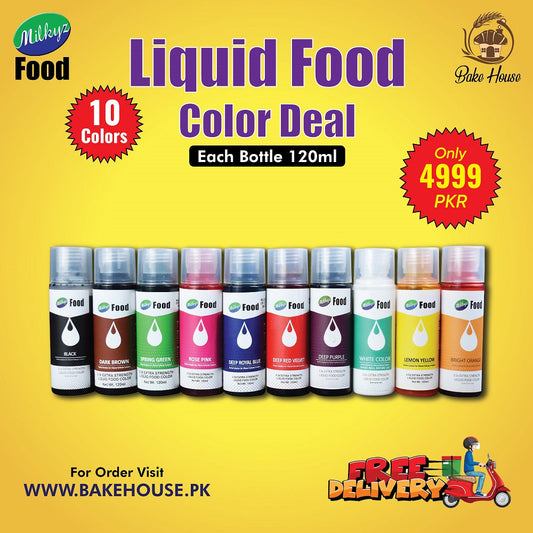Milkyz Food Liquid Food Colors Deal 120ML 10Pcs Free Delivery All Over Pakistan