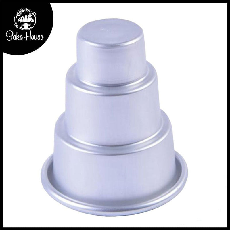 Mini 3 Tier Cake Shape Baking Mold Aluminium Large 8.5cm