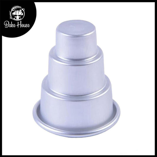 Mini 3 Tier Cake Shape Baking Mold Aluminium Medium 7.5cm