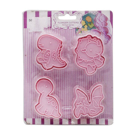 Mini Dinosaur Fondant And Cookie Cutter 4Pcs Set