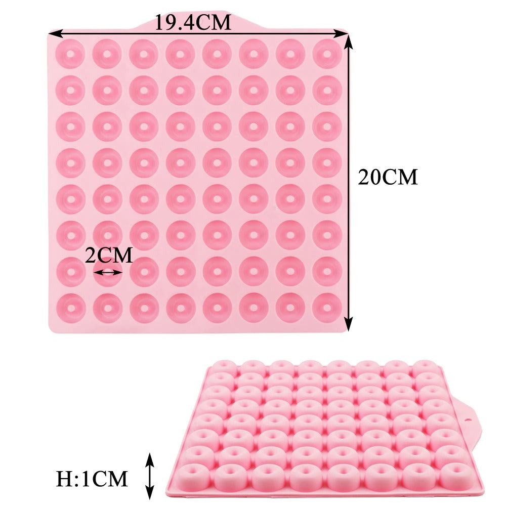 Mini Donut Silicone Chocolate & Candy Mold 64 Cavity